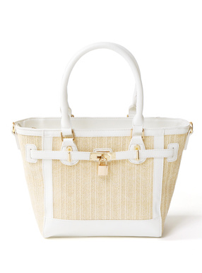 鍵付きストロートートバッグ