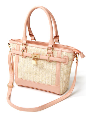 鍵付きストロートートバッグ