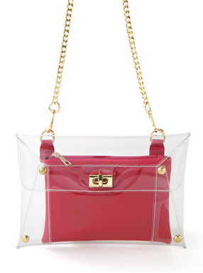 ポーチ付きチェーン2WAＹクリアショルダーバッグ