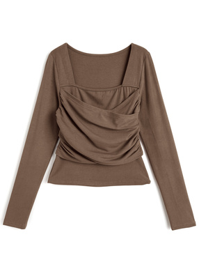 ドレープスクエアネックトップス