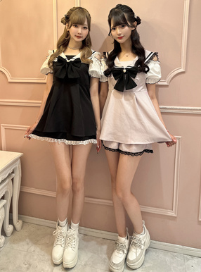 セーラーミニワンピース×ショートパンツセットアップ