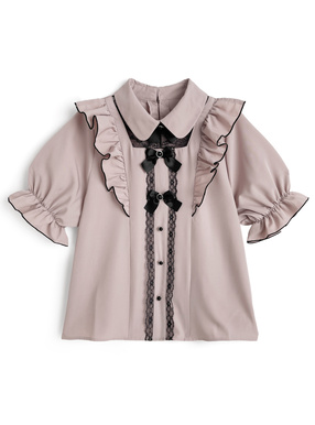 レースメロウフリルリボンブラウス