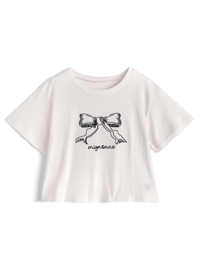 リボンロゴ刺繍Tシャツ