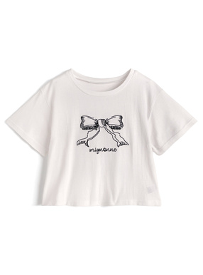 リボンロゴ刺繍Tシャツ