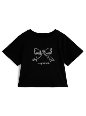 リボンロゴ刺繍Tシャツ