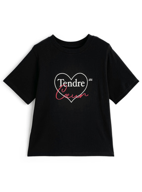 ハートロゴプリントTシャツ
