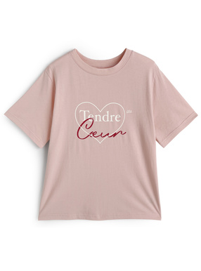 ハートロゴプリントTシャツ