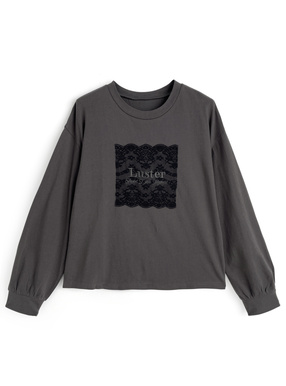 レースロゴ刺繍ロンT