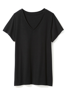 VネックベーシックTシャツ