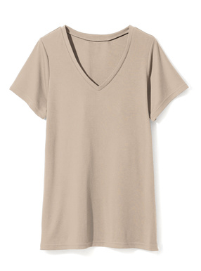VネックベーシックTシャツ