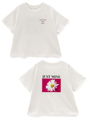 フラワープリントTシャツ