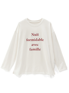 ロゴプリントサイドスリットロングTシャツ