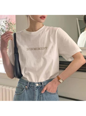 ロゴ刺繍Tシャツ