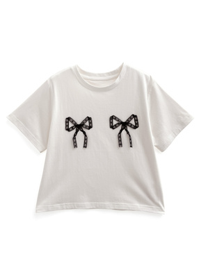 レースリボンTシャツ