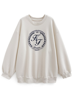 オーバルロゴ刺繍スウェットトップス