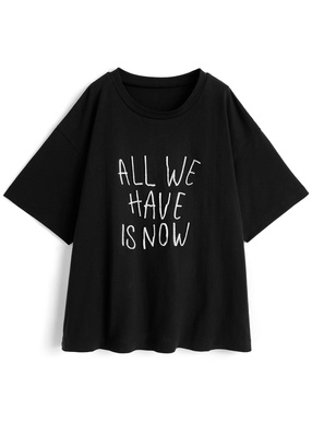 ロゴ刺繍ジャカードTシャツ