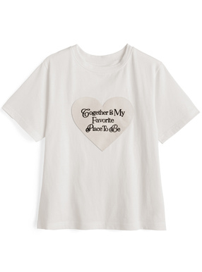 ロゴハート刺繍Tシャツ[ze902] | レディースファッション通販の