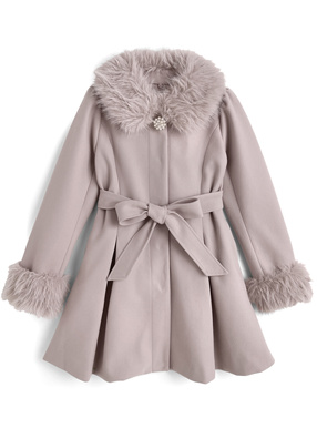 マルチWayブローチ&ベルトリボン付きファーコート