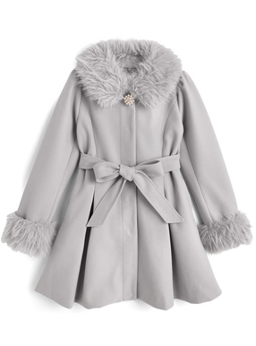 マルチWayブローチ&ベルトリボン付きファーコート