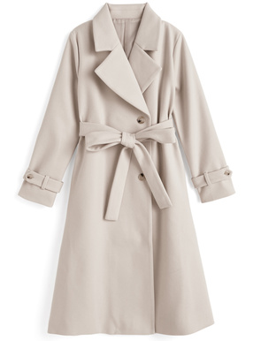 リボンベルト付きロングコート