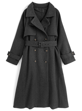 襟2Wayベルト付きロングコート