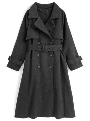 襟2Wayベルト付きロングコート