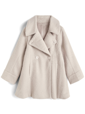 ダブルボタンシャギーフレアコート