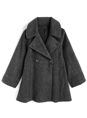 ダブルボタンシャギーフレアコート