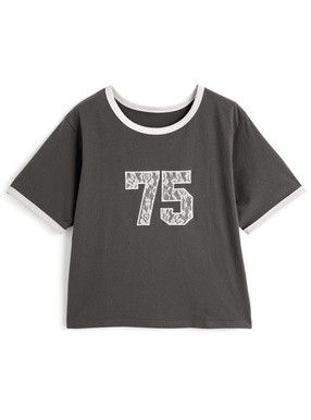 レースナンバリングリンガーTシャツ