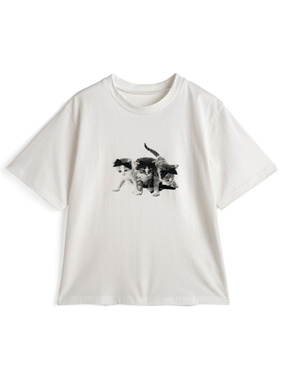 リボンキャットプリントTシャツ
