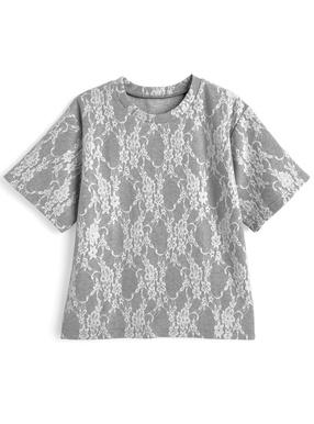 フラワーレースTシャツ