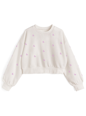 ラインストーンロゴスウェットトップス