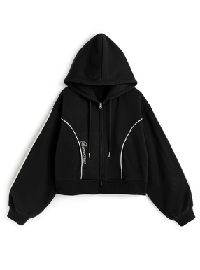サイドラインロゴ刺繍スウェットパーカー