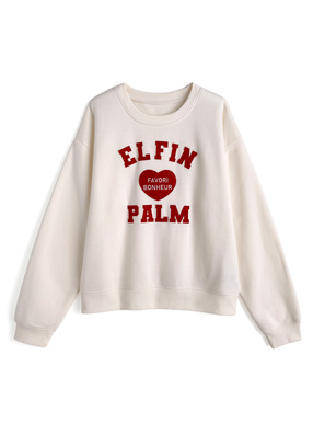 フェルトロゴスウェットトップス