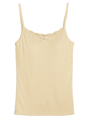 カップ付きリボンレースキャミソール