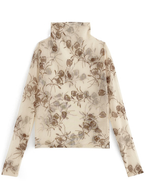 花柄シアートップス