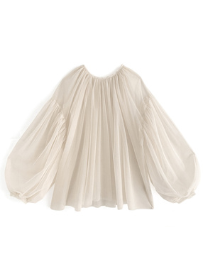 チュールギャザーブラウス