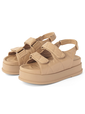 キルティングダブルベルトサンダル