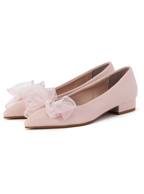 チュールリボンパンプス