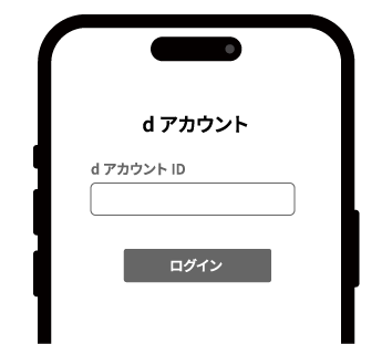 グレイルウェブサイトのdアカウントIDを入力するログイン画面