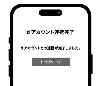 グレイルウェブサイトのdアカウントとの連携が完了した画面